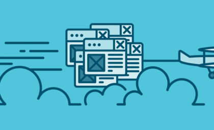 layout by flywheel how to move migrate wordpress sites blue icon with airplane towing webpages through clouds