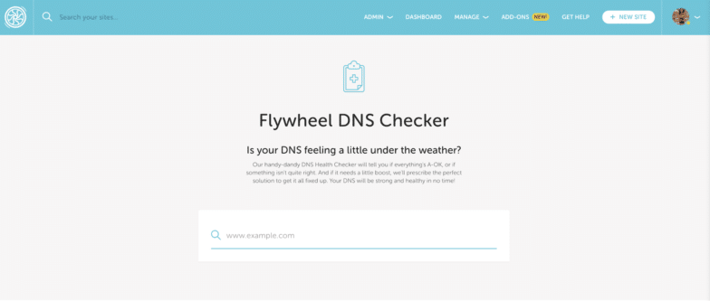 Flywheel’s DNS Checker is a great tool to use if you’re already a Flywheel customer! Just add your domain name and we’ll let you know exactly what’s going on. 