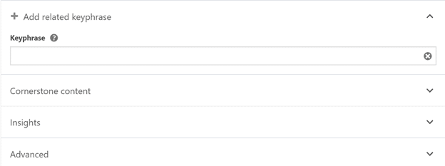 Add Related Keyphrase section of Yoast
