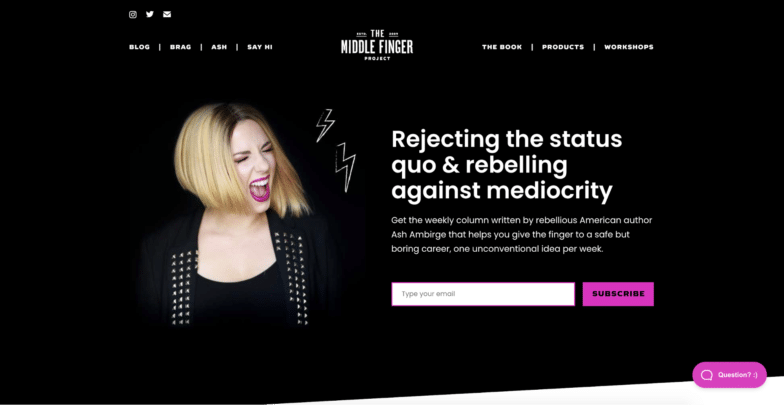 wordpress site examples the middle finger project