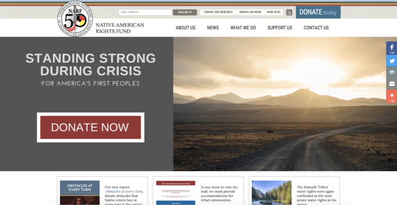 wordpress site examples native american rights fund