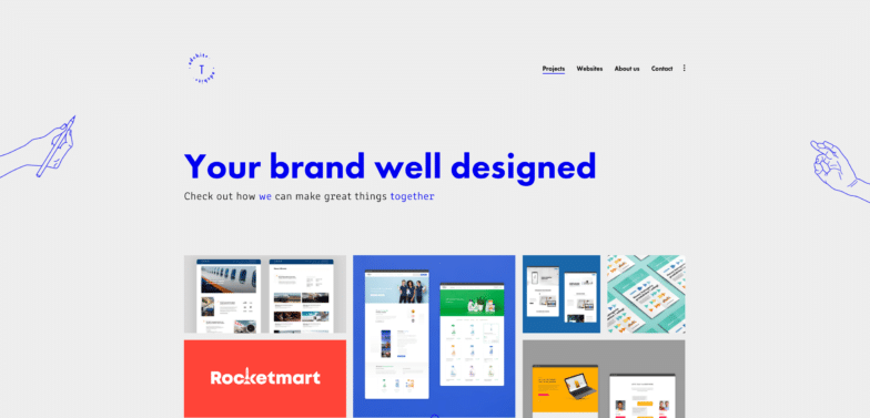 A screenshot of Adchitects homepage, one of the best agency websites