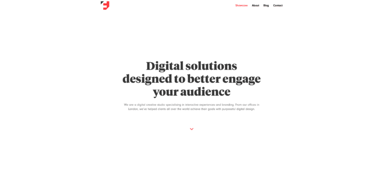 A screenshot of Function & Form's homepage, one of the best agency websites