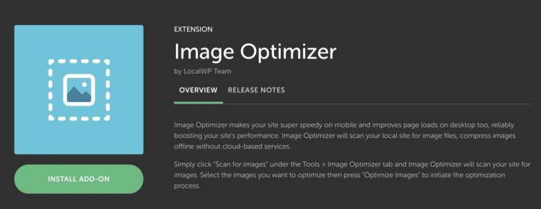 Image Optimizer free add-on for Local 