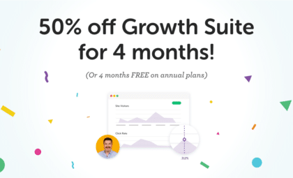 50% off Growth Suite for 4 Months Total when you sign up for an annual plan before December 30, 2021