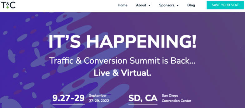 Traffic & Conversion Summit website screenshot