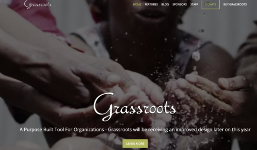 Screenshot of Grassroots theme demo