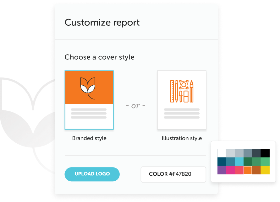Customize reports with your brand