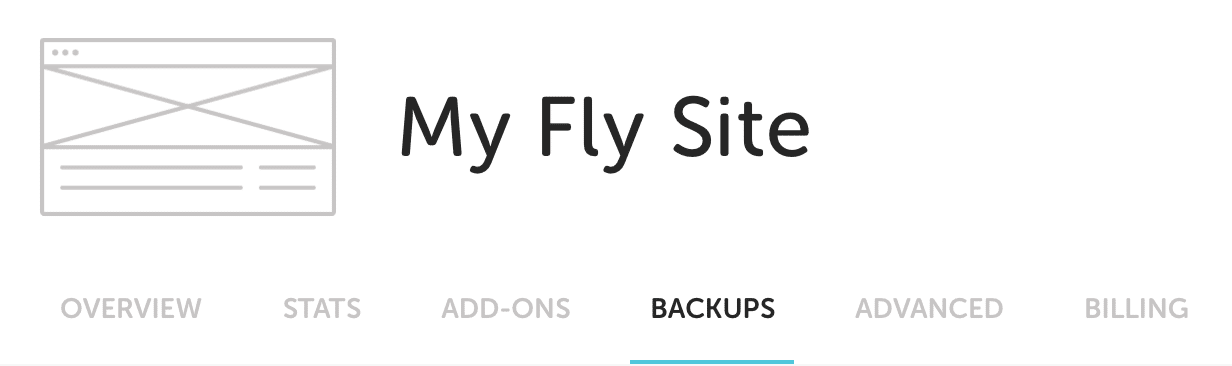 Backups tab