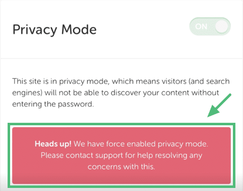 Flywheel forced Privacy Mode notice