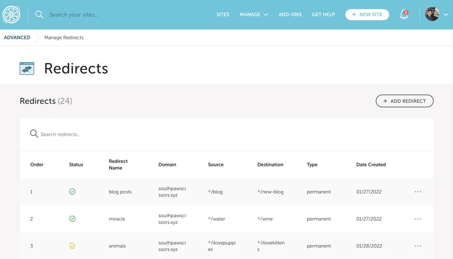 Flywheel Set up redirects