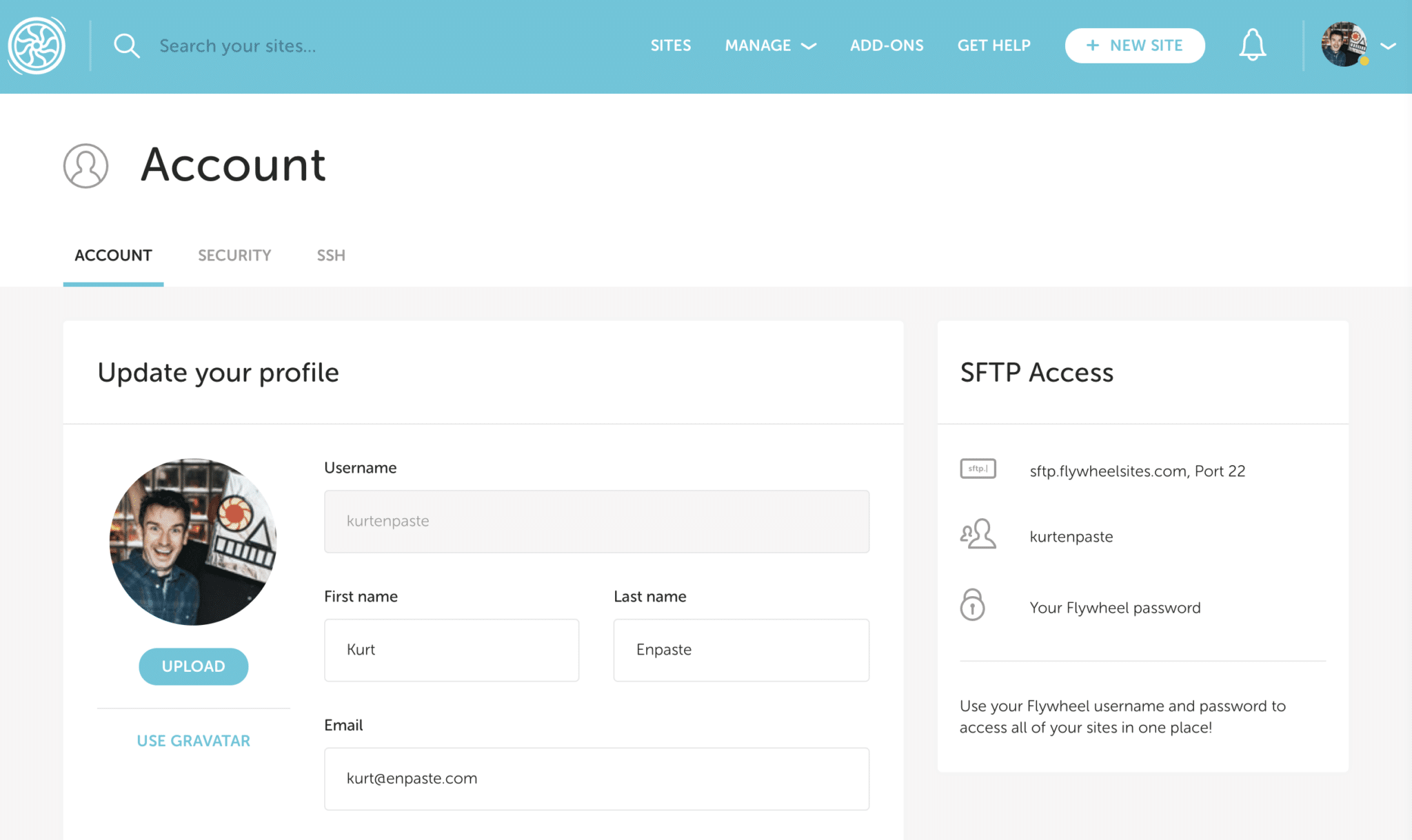Flywheel SFTP Access and Uploads