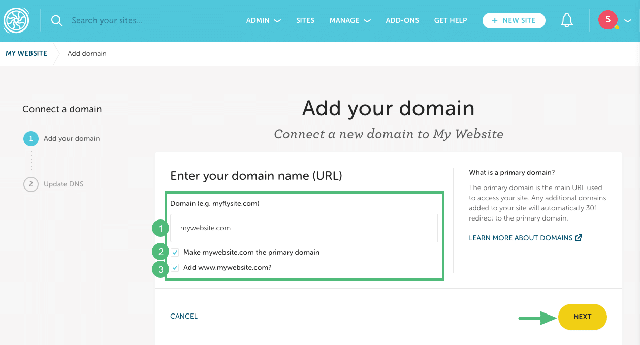 Add domain information