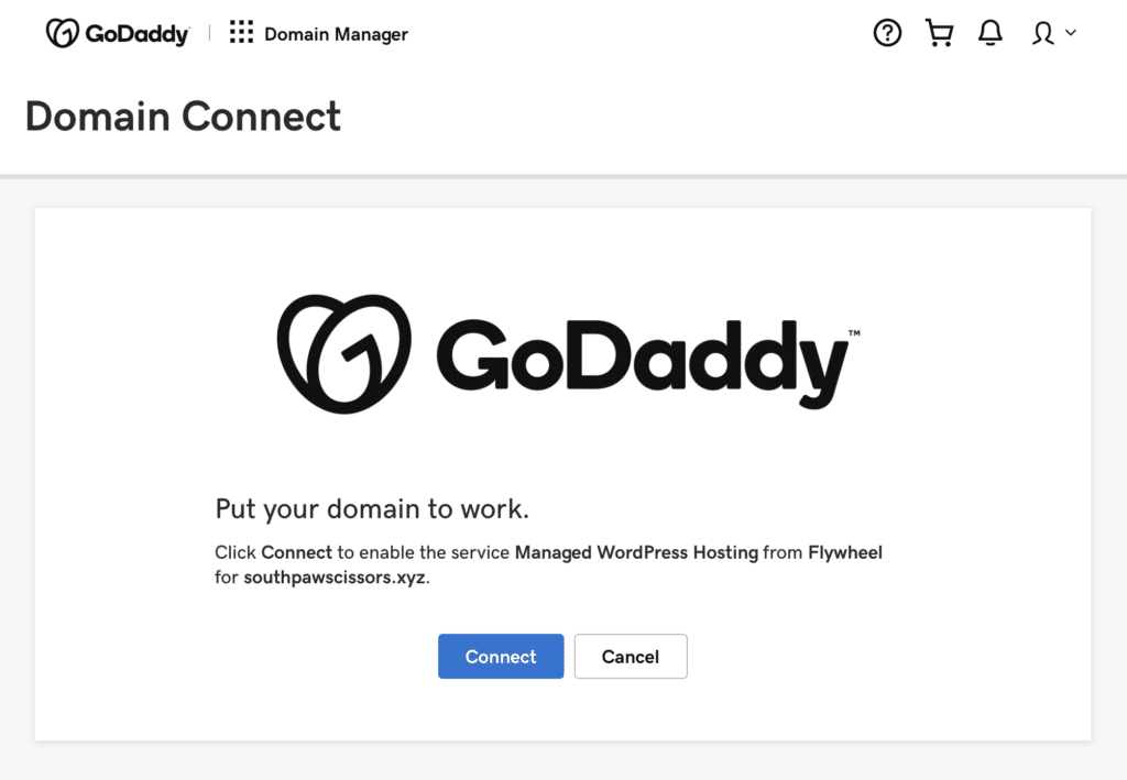 Flywheel Point GoDaddy DNS to Flywheel