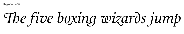 Example of a script font