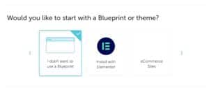 Select a Blueprint to create a new site from.