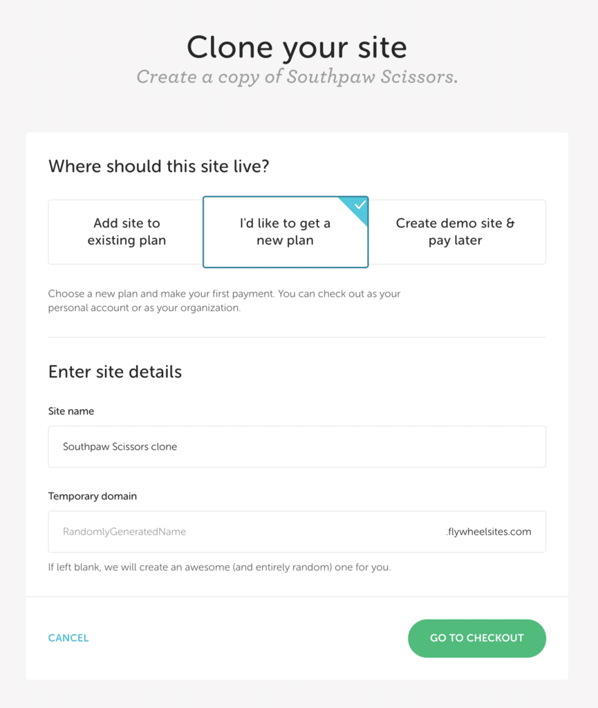 Flywheel | Clone a site