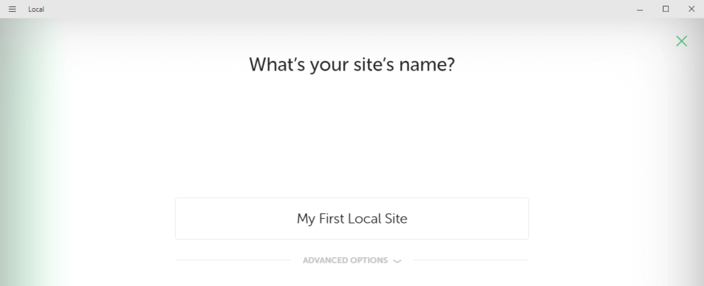 Name your Local site
