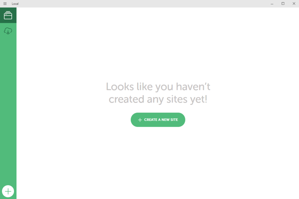 The "Create a new site" screen