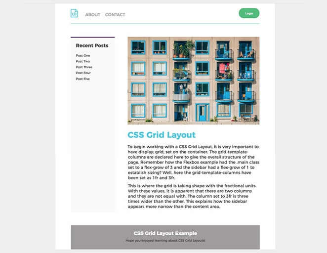 layout by flywheel grid and flexbox css grid layout screenshot
