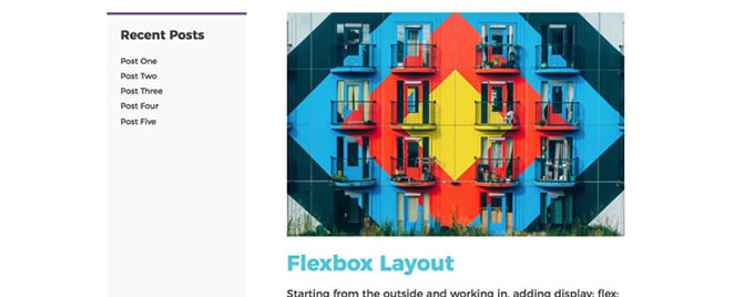 layout by flywheel grid and flexbox content areas screenshot