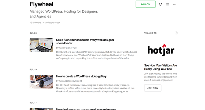 layout by flywheel optimize RSS feed Flywheel subscription screenshot