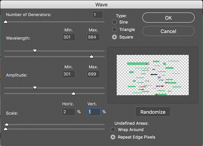 layout by flywheel glitch effect photoshop how to tutorial wave menu options