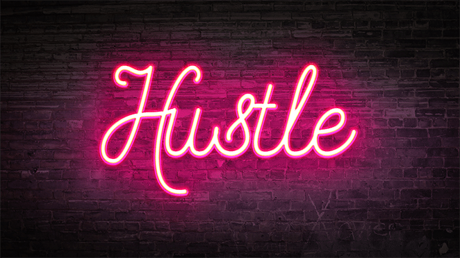 layout by flywheel neon glow effect photoshop how to tutorial hustle example neon sign