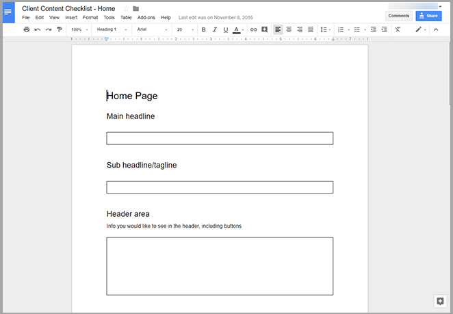 layout by flywheel get content from clients and keep projects moving blank screen in google docs