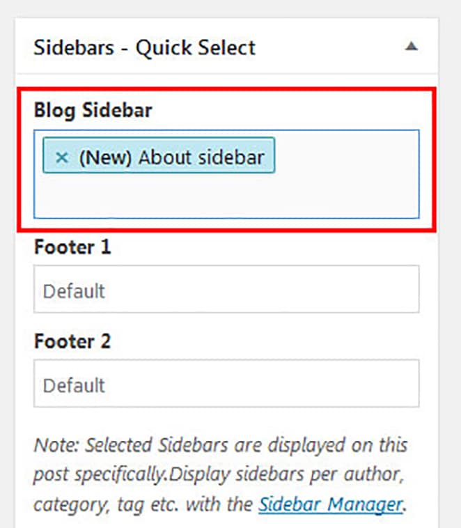 new wordpress sidebar selected based on posts and pages