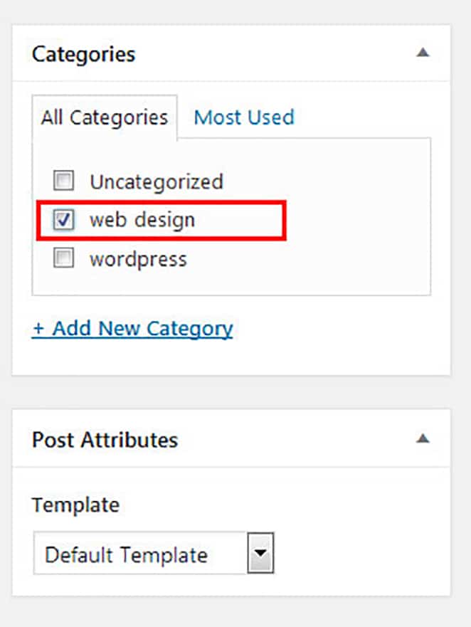 wordpress sidebar update based on categories web design selected