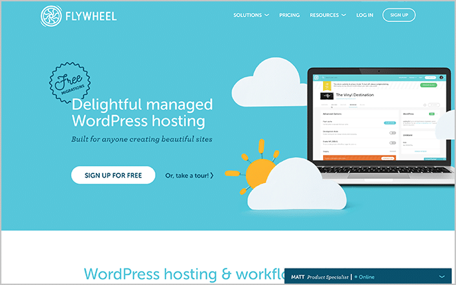 flywheel website screenshot wordpress business website example