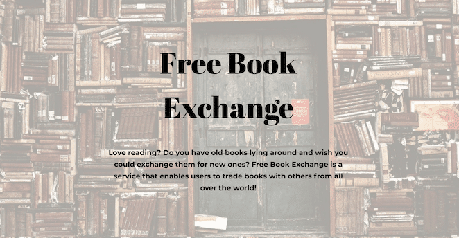 free book exchange website screenshot example