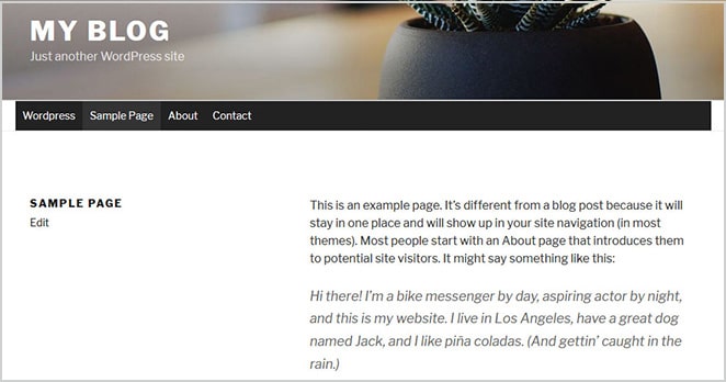mega menu wordpress tutorial screenshot sample page