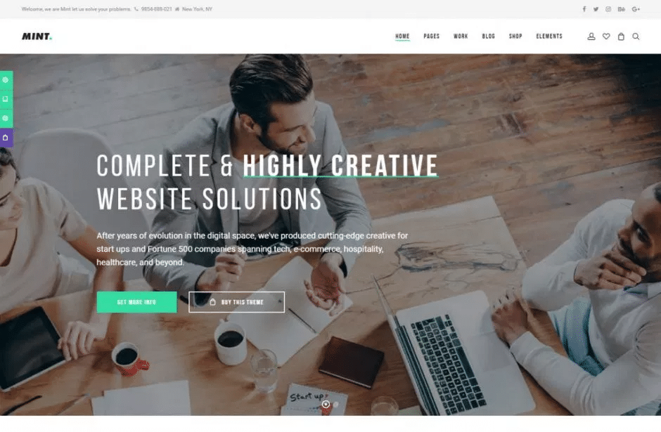 A preview of the Mint WordPress theme
