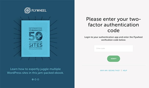 Logging into Flywheel with two factor authentication