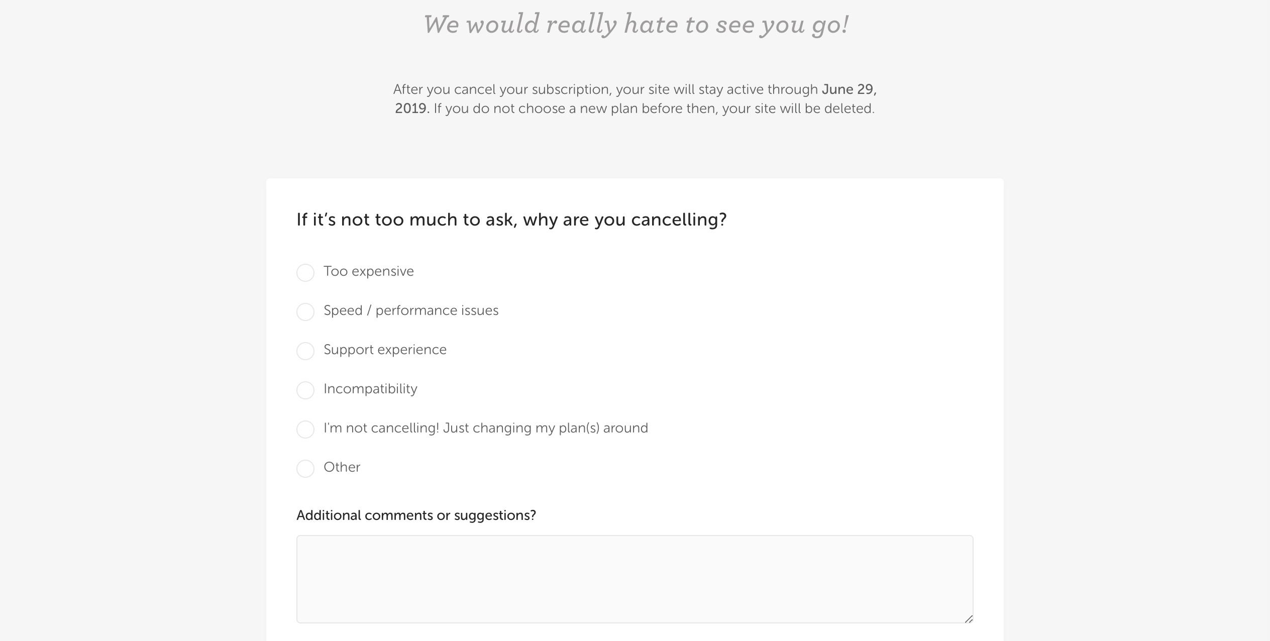 Flywheel How can I cancel a subscription?