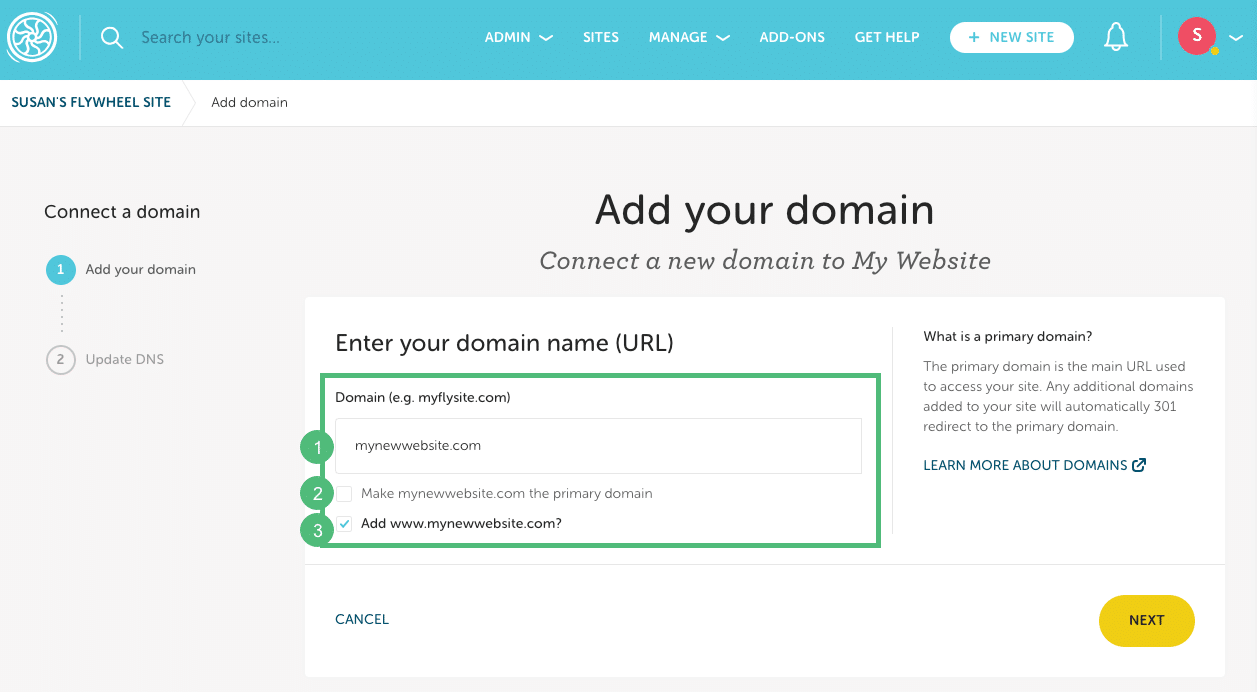 Add secondary domain