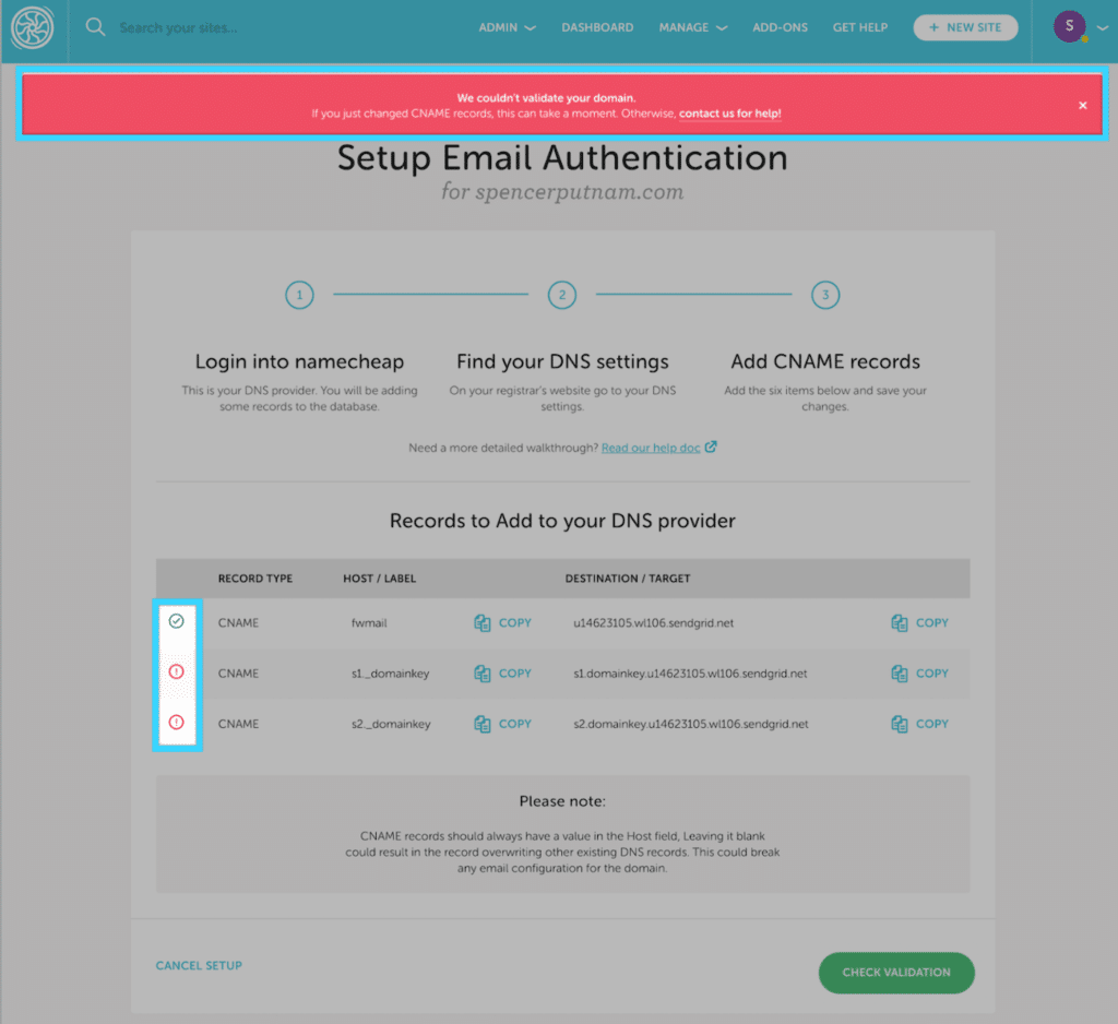 Flywheel Sending Email on Flywheel