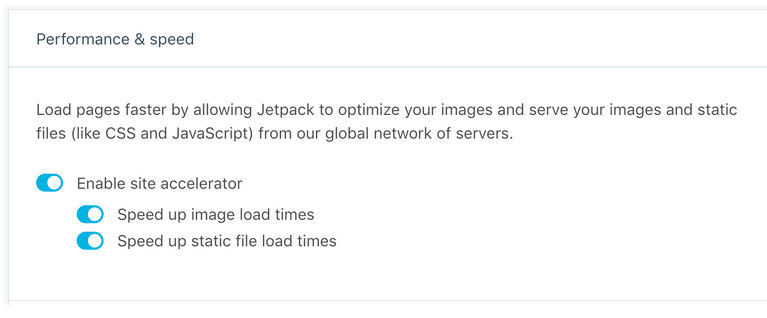 turn off speed up image load times in Jetpack