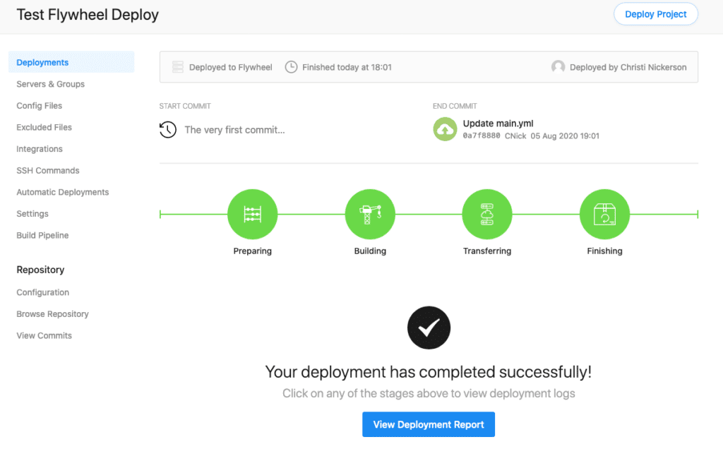 Deployment successfully complete in DeployHQ