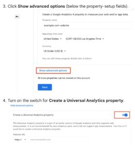 Create a Universal Analytics property for Google Analytics.