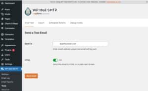 WP SMTP test email. 